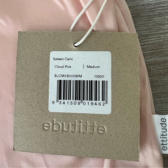 Ettitude Sateen Cami Cloud Pink Clean Bamboo Sleep Shirt Loungewear Size Medium - Picture 12 of 14